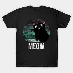 Meow black cat T-Shirt